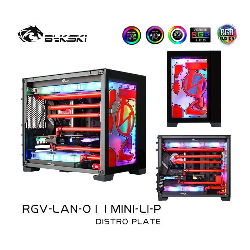 Bykski - Lian Li Dynamic Mini Front Distro Plate RBW (RGV-LAN-O11MINI-LI-P)