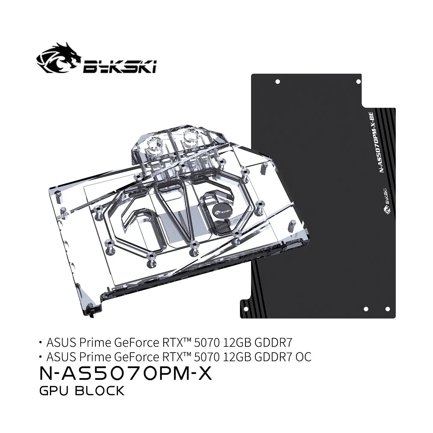 BYKSKI Geforce RTX 5070 ASUS Prime with Backplate
