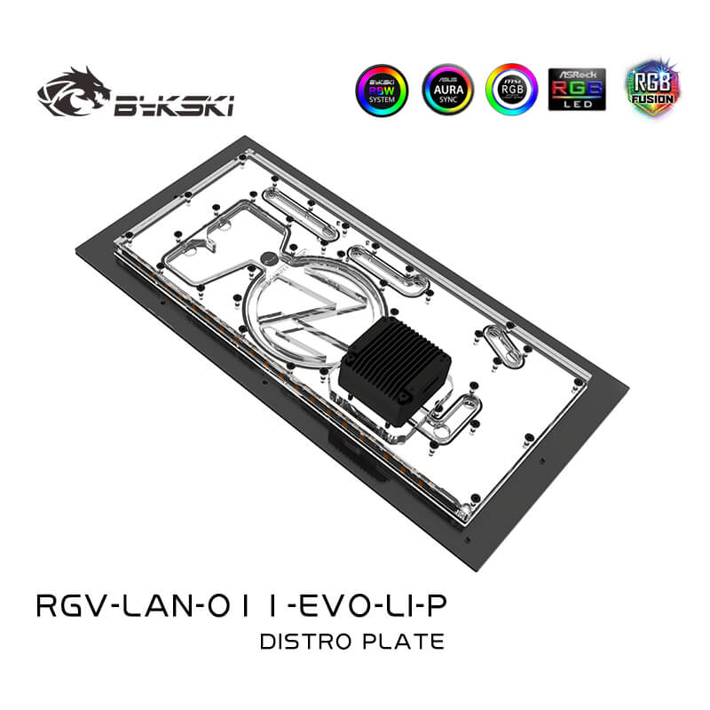 Bykski - Lian Li Dynamic EVO Front Distro Plate RBW (RGV-LAN-O11-EVO-LI-P)